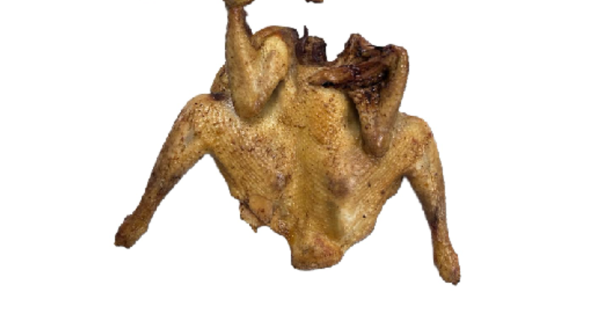 poule fumée ouverte